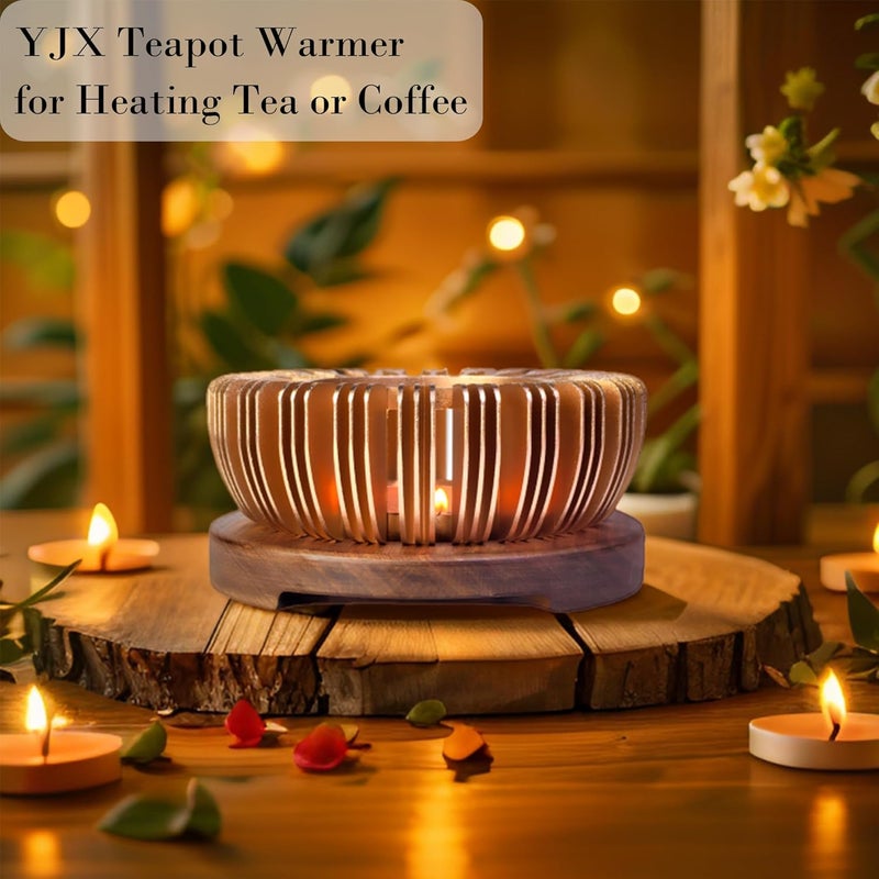 YJX Teapot Warmer, Aluminum Alloy Tea Warmer for Tea Kettle, Candle Heater for Heating Tea, Coffee and Milk (5.9" Teapot Warmer) - Image 2